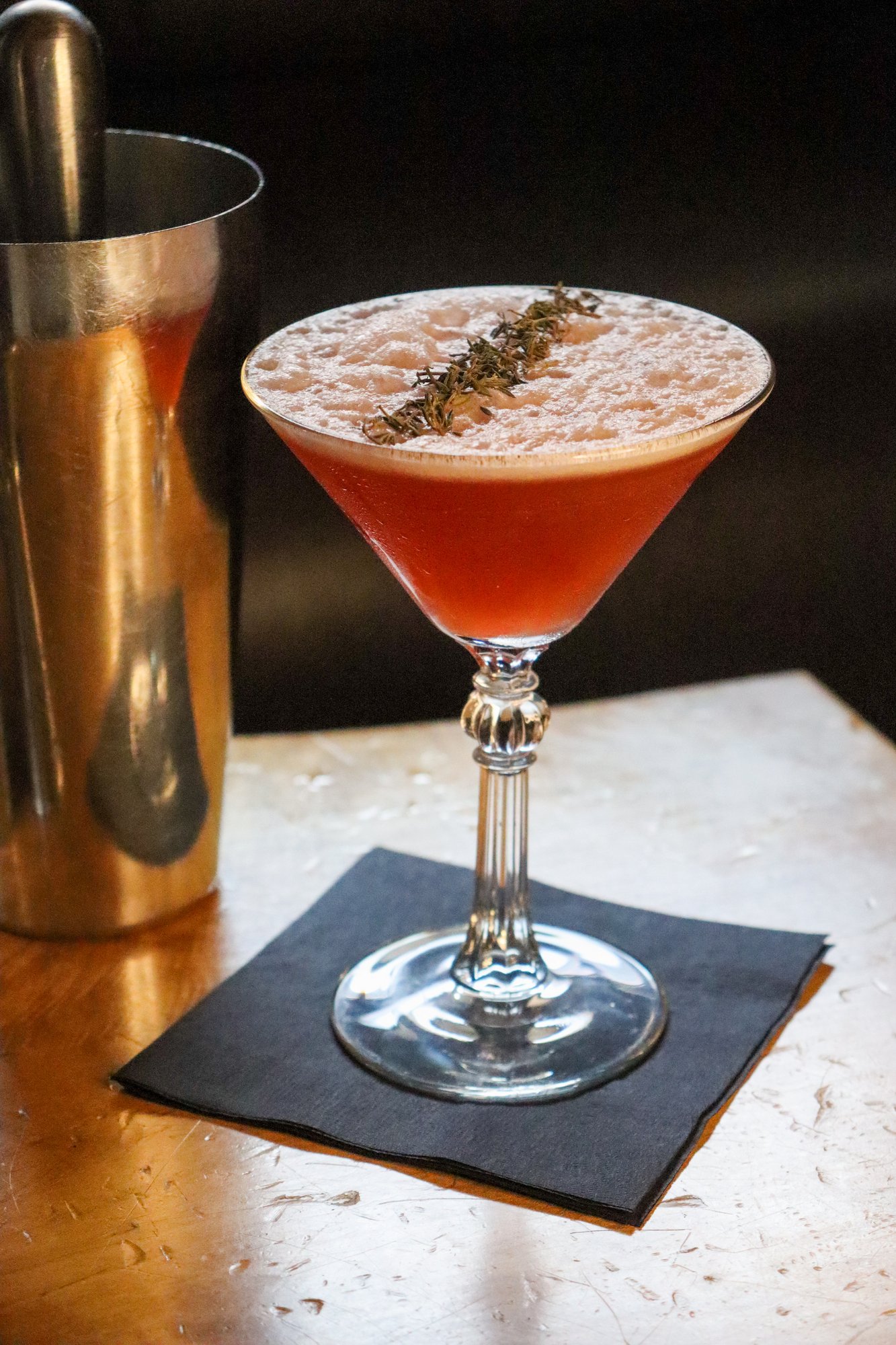 A cocktail served beside the shaker at Slow Hand